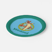 ワイゼルサムスアップキャラクターグラフィック ペーパープレート (アングル)