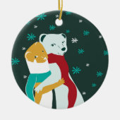 ワイゼルハグinクリスマスティール(緑がかった色) セラミックオーナメント (正面)