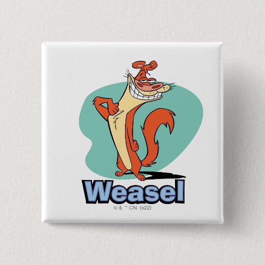 ワイゼル誇りを持ったキャラクターグラフィック 缶バッジ (正面)