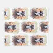 ワイゼル魔法ユーモアトーテム調和ウォーターカラーマイスティ フリースブランケット (正面(横))