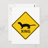 ワイゼル/フェレット交差点ハイウェイサイン ポストカード (正面/裏面)