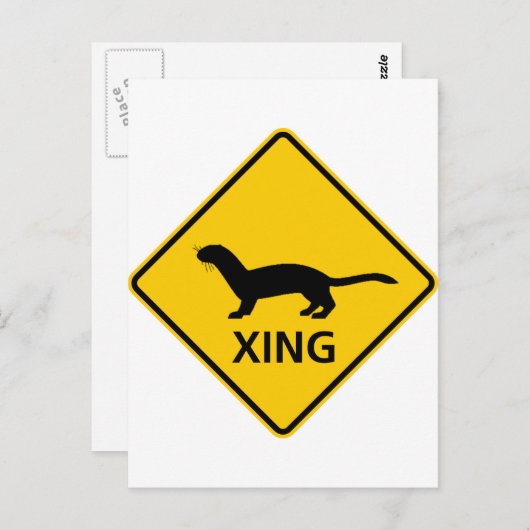 ワイゼル/フェレット交差点ハイウェイサイン ポストカード (正面/裏面)