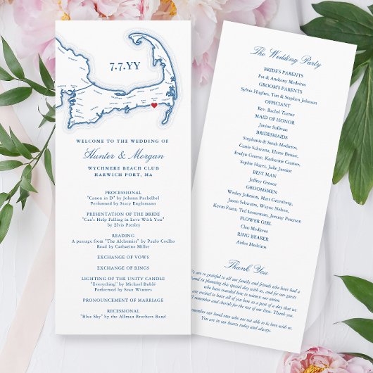 ワイチメアケープコッド海軍の目的地の結婚式 プログラム