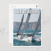 ワイトイングランド旅行のレーシングヨット島 ポストカード (正面/裏面)