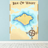 ワイトトレジャー島の地図の旅行ポスター キャンバスプリント (インサイチュ (ウッドフロア))