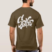 ワイトホワイトスケートボードグラフィティセルフィー通りアート Tシャツ (裏面)