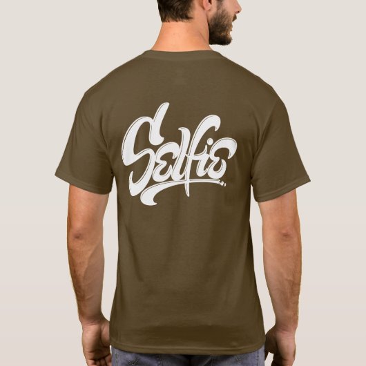 ワイトホワイトスケートボードグラフィティセルフィー通りアート Tシャツ (裏面)