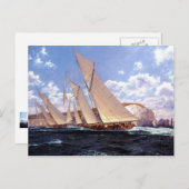 ワイト島の針でレース用ヨット ポストカード (正面/裏面)