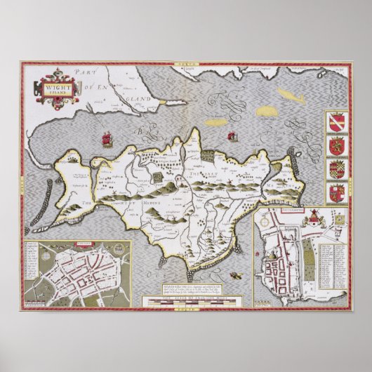 ワイト島、ジョドクス・ホンディウス刻印 ポスター (正面)