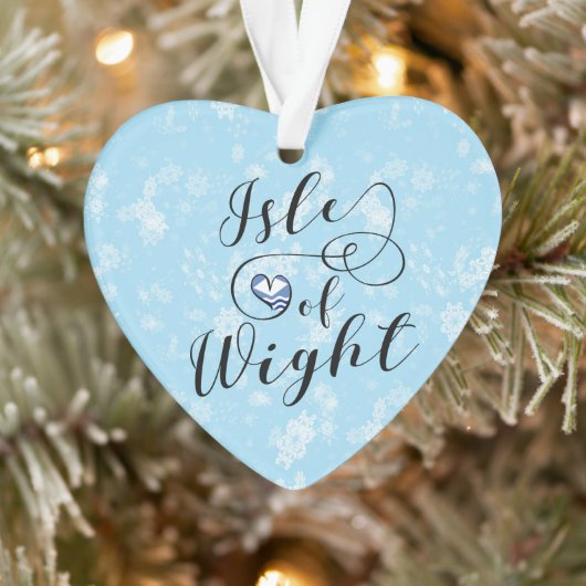 ワイト州旗のハート オーナメント (ツリー)