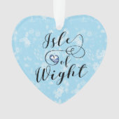 ワイト州旗のハート オーナメント (正面)