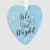 ワイト州旗のハート オーナメント (正面)