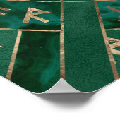 ワイドくもの巣 – マラカイト、レザーと金ゴールド ポスター (角)