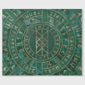 ワイドくもの巣 – マラカイト、レザーと金ゴールド ラッピングペーパー (フラット)