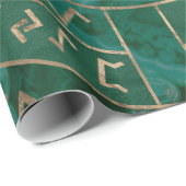 ワイドくもの巣 – マラカイト、レザーと金ゴールド ラッピングペーパー (ロールコーナー)