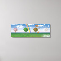 ワイドキャンバス印刷の四季のデジタルアート