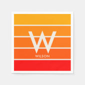 ワイドサンライズストリップモノグラムパーソナルパーティー スタンダードカクテルナプキン (正面)