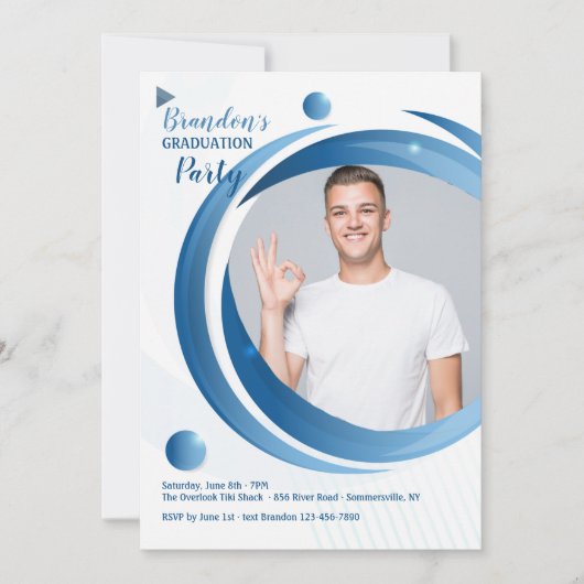 ワイドサークル卒業パーティーフォト招待状 招待状 (正面)