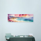 ワイドシースケープパープル地中海のセレニティ 横断幕 (トレードショー)