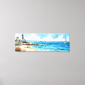 ワイドシースケープライ地中海のトハウスアンドヨット キャンバスプリント (正面)