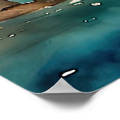 ワイドシースケープ地中海のヴィレッジバイシー ポスター (角)