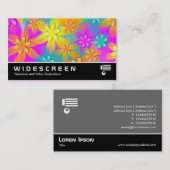 ワイドスクリーンカラフル322 - 3D花 名刺 (正面/裏面)