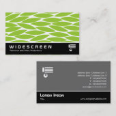 ワイドスクリーン0448 -葉抽象芸術- Martian Grn 名刺 (正面/裏面)