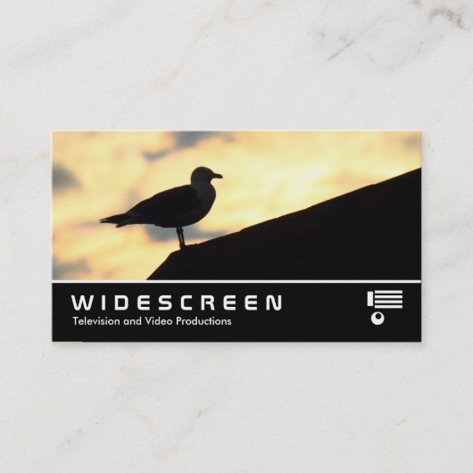 ワイドスクリーン0475 - Herring Gull Sunset 名刺 (正面)