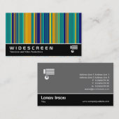 ワイドスクリーン154 – 色ストライプ付き 名刺 (正面/裏面)