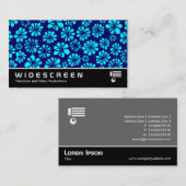 ワイドスクリーン239 – シアンとネイビーのフローラ 名刺 (正面/裏面)