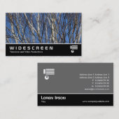 ワイドスクリーン388 – シルバー樺の木ブランチ 名刺 (正面/裏面)