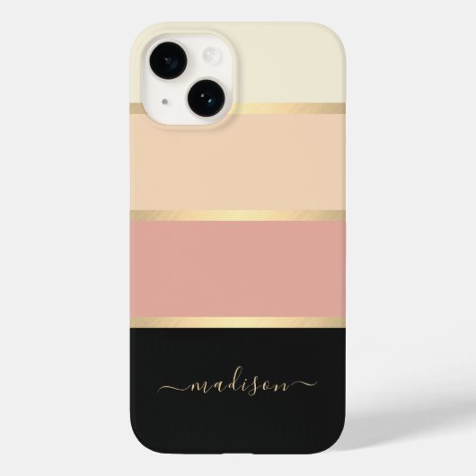 ワイドストライプのスモダンクリプト名 Case-Mate iPhoneケース (裏面)