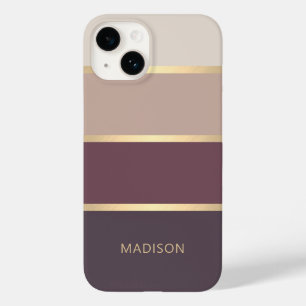 ワイドストライプのモダンモノグラム名 Case-Mate iPhone 14ケース