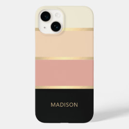 ワイドストライプのモダンモノグラム名 Case-Mate iPhone 14ケース