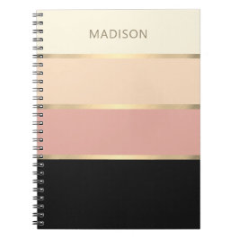 ワイドストライプの赤面モノグラガーリーム ノートブック