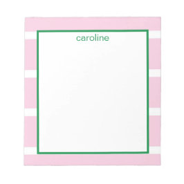 ワイドストライプライトピンクのメモ帳 ノートパッド