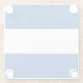 ワイドスポーティはっきりしたワイドネイビーブルーホワイトストライプ ガラスコースター (裏面)