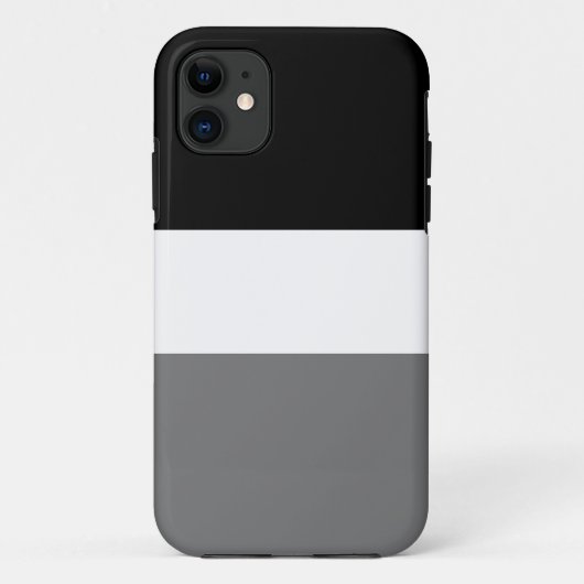 ワイドスポーティはっきりした白黒ダークグレイストライプズ Case-Mate iPhoneケース (裏面)