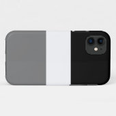 ワイドスポーティはっきりした白黒ダークグレイストライプズ Case-Mate iPhoneケース (裏面(横))