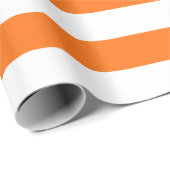 ワイドハロウィーンオレンジとホワイトパタストライプのーン ラッピングペーパー (ロールコーナー)