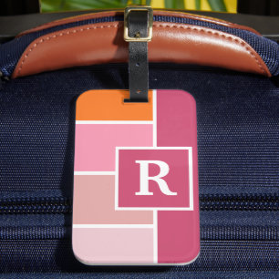 ワイドフェミニンストライプとモノグラム ラゲッジタグ