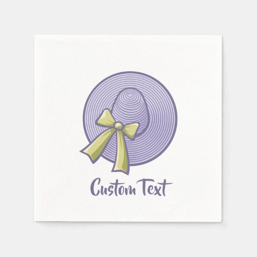 ワイドブリムドハット薄紫 スタンダードカクテルナプキン (正面)