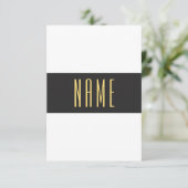 ワイドモダングレイ白ストライプ文字 サンキューカード (スタンド正面)