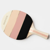 ワイドモダンストライプ金ゴールドモノグラム名ガーリー 卓球ラケット (横)