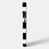 ワイドモダンブラックとホワイトのストライプ名前Monongram Case-Mate iPhoneケース (裏面 / 左)