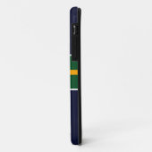 ワイドリングリーンイエローレーシングストライプズの海軍 Case-Mate iPhoneケース (裏面/左)