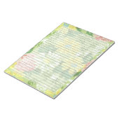 ワイドルールドミッドセンチュリーカントリーヴィンテージフローラ ノートパッド (アングル)