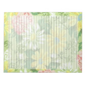 ワイドルールドミッドセンチュリーカントリーヴィンテージフローラ ノートパッド (正面)