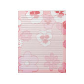 ワイドレトロピンクミッドセンチュリーヴィンテージフローラ ノートパッド (回転)