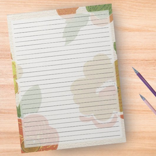 ワイドレトロ花ミッドセンチュリーヴィンテージ ノートパッド